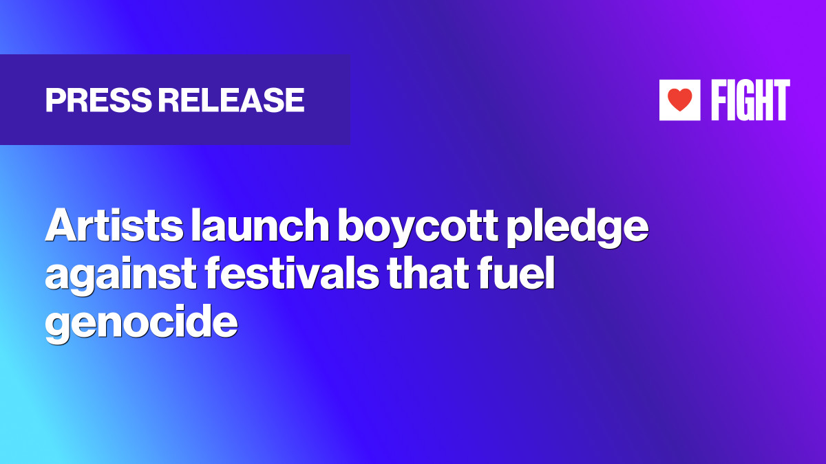 Boycott Pledge Example Artists launch boycott pledge against festivals that fuel genocide