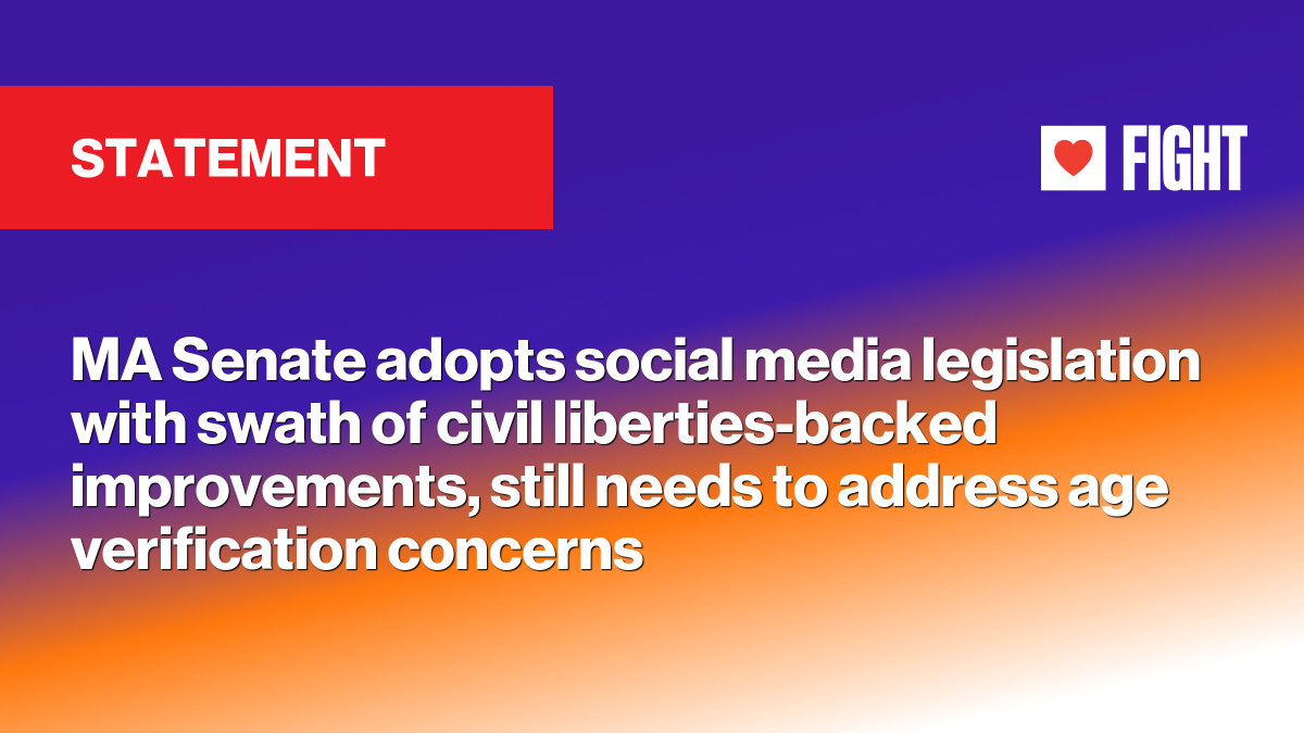 MA Senate adopts social media legislation with swath of civil liberties-backed improvements, still needs to address age verification concerns